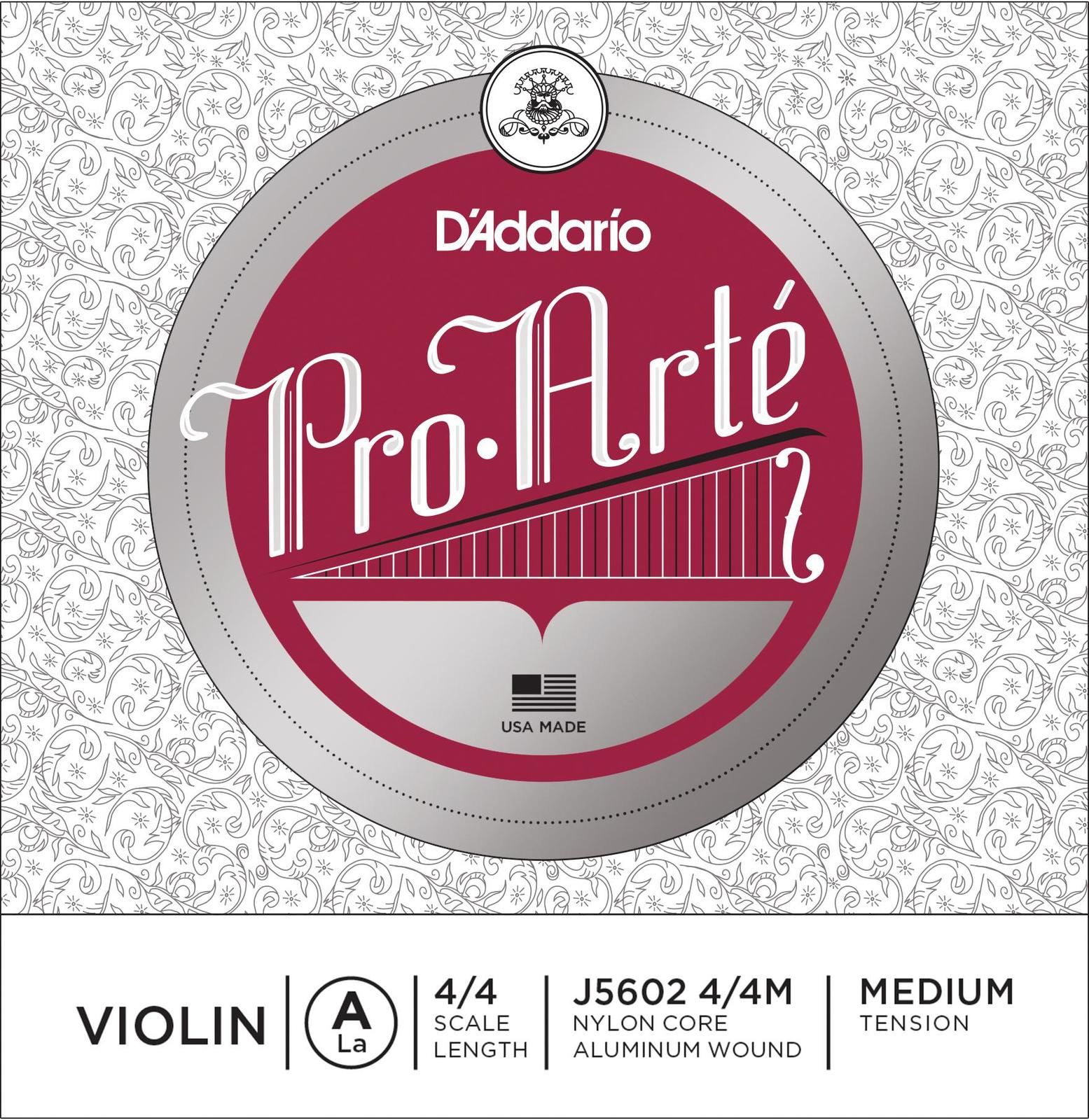 Medium Tension DAddario Prelude Violin Single A String 4/4 Scale 