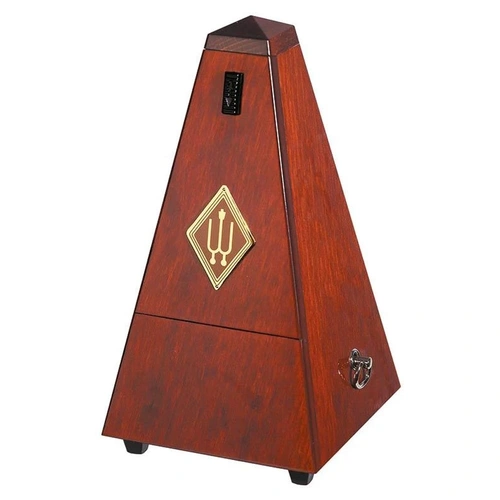 Wittner Wooden Metronome with Bell - Gloss Mahogany 811, Maelzel Series, Wooden Case, Made in Germany