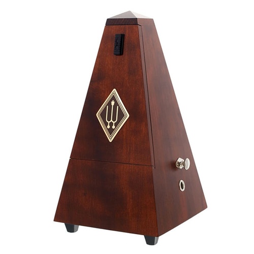 Wittner Wooden Pyramid Metronome with Bell - Satin Mahogany 811M