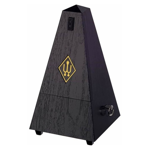 Wittner Plastic Pyramid Metronome with Bell - Woodgrain Black 855161
