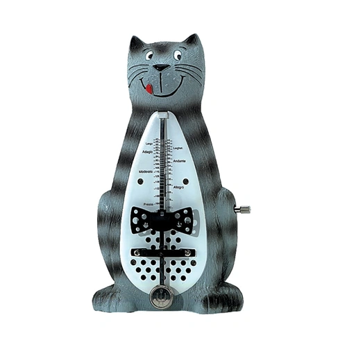 Wittner Taktell Cat Metronome 839021 - Colorful, Without Bell, Bow-tie Pendulum Weight Cover, Made in Germany