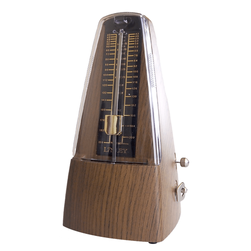 Linley Mechanical Metronome with Bell - Teak Finish