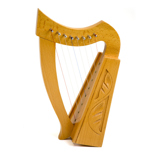 Baby Harp - 8 String Beechwood Mini Harp with Carrying Bag & Tuning Wrench