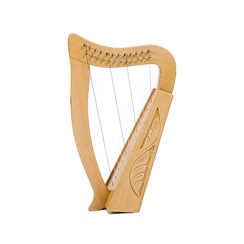 Baby Harp - 12 String Carved with Carrying Bag, Tuning Wrench & Extra Strings, Beech Lamination Soundboard, Solid Beechwood Body, 53cm Height