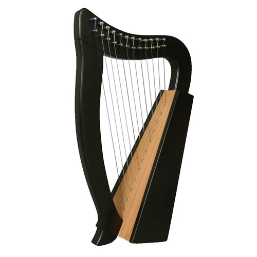 Black Harp Series Baby 12 String Harp with Bag, Beech Lamination Soundboard, Solid Beechwood Body, Natural Matt Finish, 1.75kg