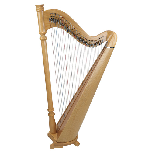 34-String Pillar Harp in Ashwood with Padded Carry Bag, Tuning Wrench & Bridge Pin Wrench