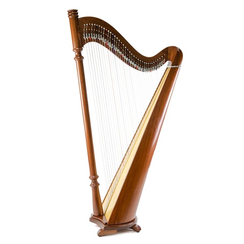38-String Pillar Harp in Mahogany with Padded Bag, Tuning Wrench & Bridge Pin Wrench