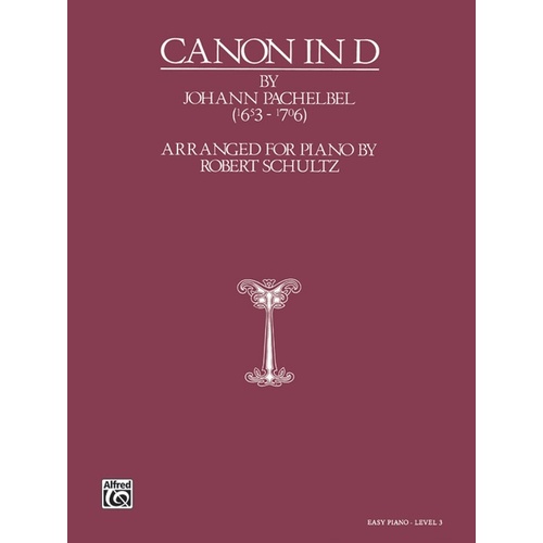Canon in D Piano Sheet Music Arranged by Schultz