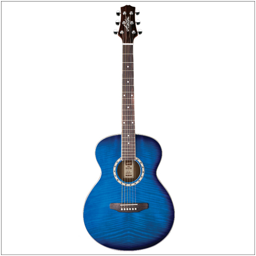 Ashton Slimline Size Acoustic Guitar Trans Blue Burst Fl-F