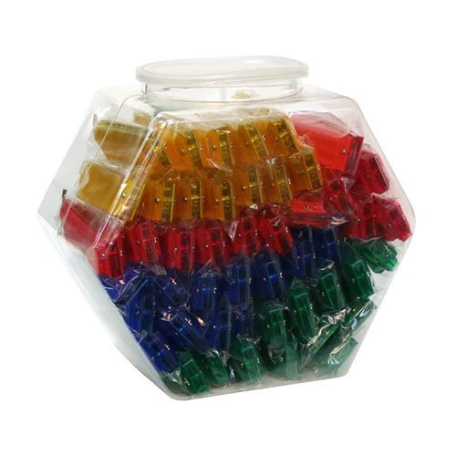 10 Hole Plastic Harmonicas Tub of 48 Assorted Colors Pink Green Yellow