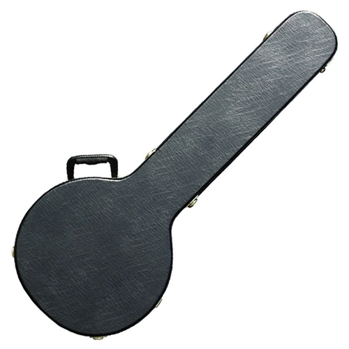 Hardshell Banjo Case - Black Plush Padded Interior, Heavy Duty Wood, Tolex Exterior, Accessory Compartment, 105.41cm x 40.13cm x 14.73cm