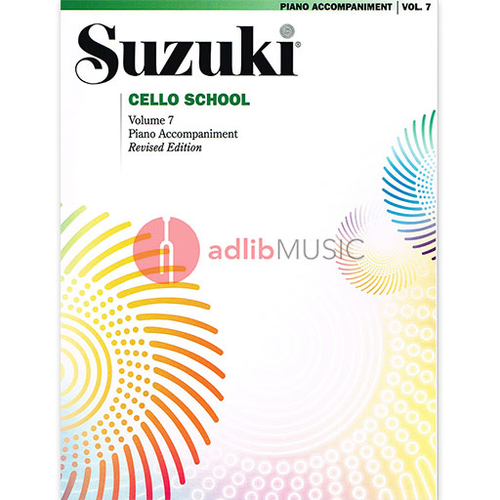 Suzuki Cello School Book Volume 7 - Piano Accompaniment International Edition Summy Birchard 0362S