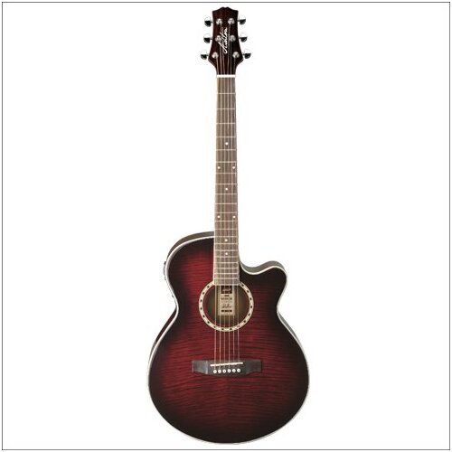 Ashton ACOUSTIC/ELECTRIC Guitar W/C-Ay Wine Red Sunburst