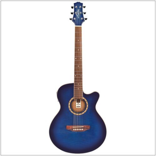Ashton ACOUSTIC/ELECTRIC Guitar W/C-Ay Trans Blue Burst