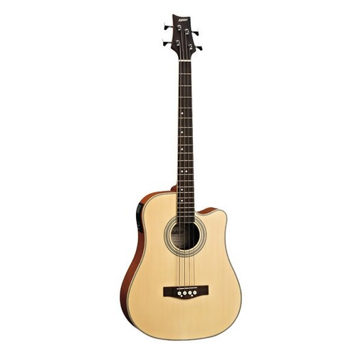 Ashton ACOUSTIC/ELECTRIC Bass Guitar W/C-Ay Natural Spr-T