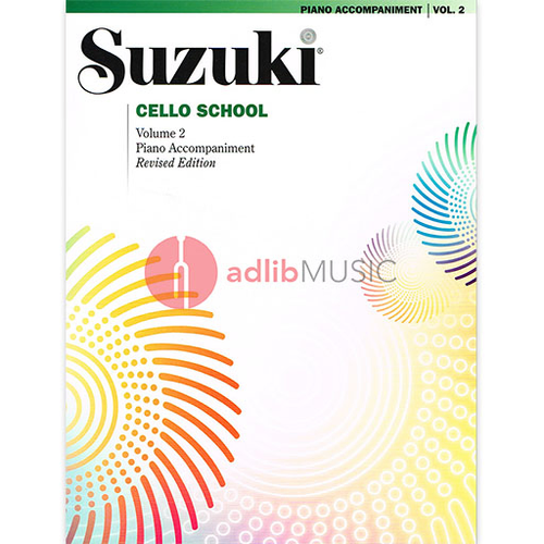 Suzuki Cello School Book Volume 2 - Piano Accompaniment International Edition Summy Birchard 0482S