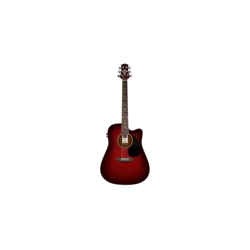 Ashton ACOUSTIC/ELEC Guitar Pack W/C-Ay Wine Redburst D25