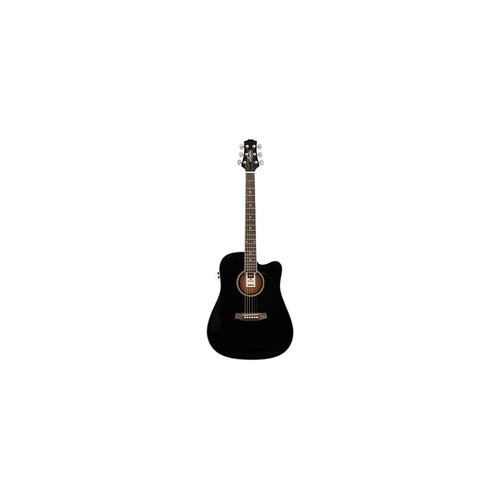Ashton ACOUSTIC/ELEC Guitar Pack W/C-Ay Black D25