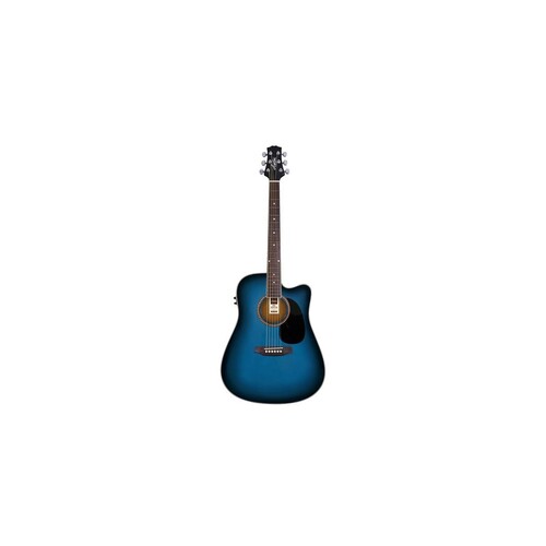 Ashton ACOUSTIC/ELEC Guitar Pack W/C-Ay Trans Blue-St D25