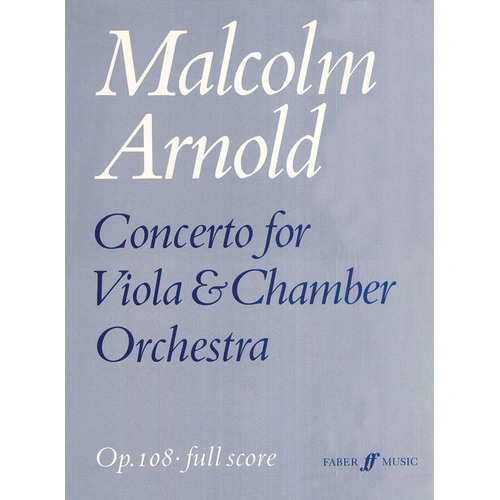 Concerto for Viola & Orchestra Op. 108 Full Score - Faber 0571508936