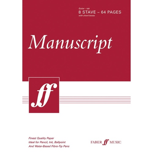Manuscript A4 Guitar Tab 8 Stave 64Pp Wpad