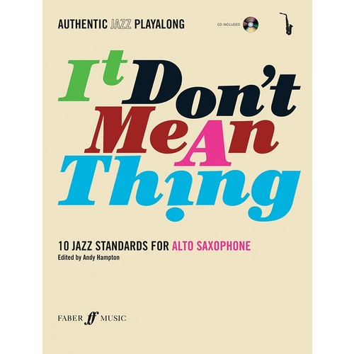 Jazz Playalong It Dont Mean A Thing Alto Sax Book/CD