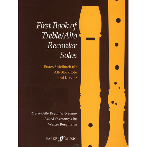 First Book of Treble Solos for Recorder and Piano by Walter Bergmann - Faber