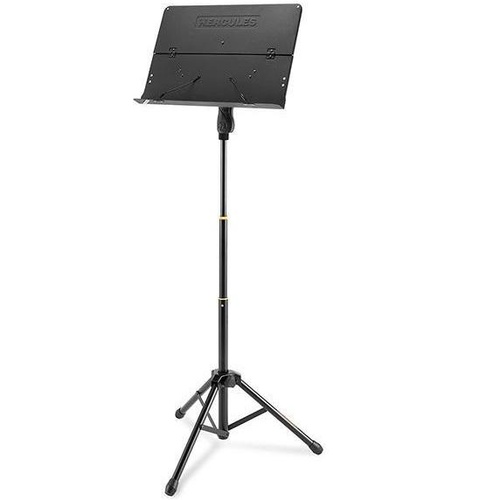 Hercules BS408BPLUS Three-Section Foldable Music Stand with EZ Grip Height Adjustment and Solid Aluminum Desk