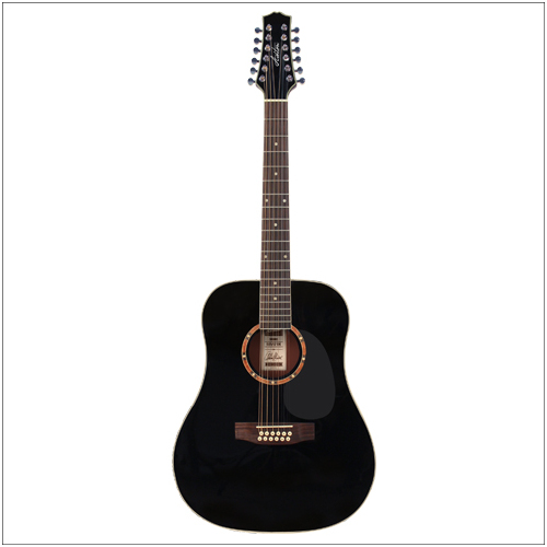 Ashton Dreadnought Size 12 String Guitar Black D25/12Bk
