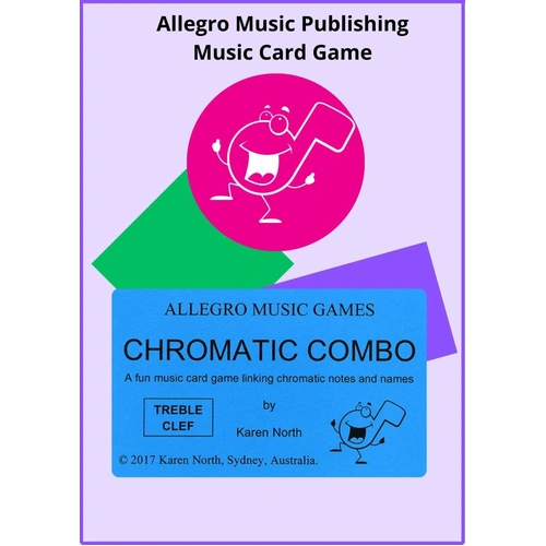 Chromatic Combo Treble Clef Card Game for 2+ Players, Enharmonic Matching, Music Note Recognition