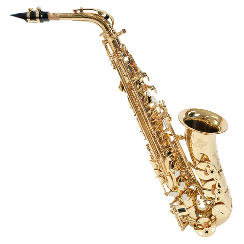 Linley Alto Saxophone Deluxe Model with High F# - Lacquer Finish, 25 Keys, Hand-Engraved Decoration, Detachable Bell
