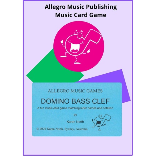 Domino Bass Clef Card Game for 2+ Players, Music Learning Game for Beginners to Grade 2