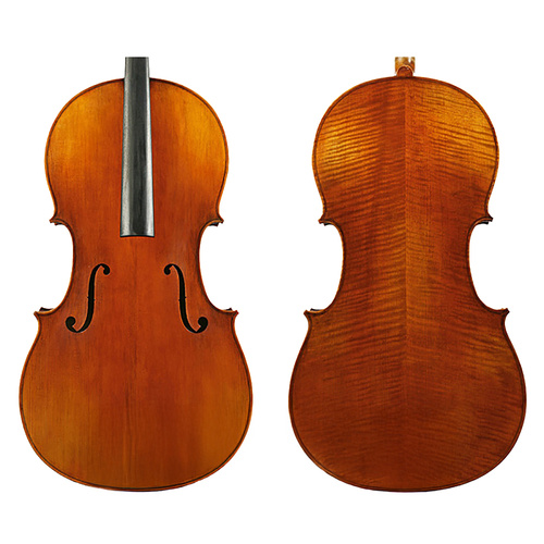 Makers Cello No.3 Antiqued 3/4 with Ebony Pegs and Fingerboard, Solid Flamed Maple Back, Fine Grain Solid Spruce Top
