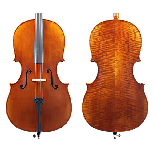 Raggetti Master Cello No.6.0 Rugieri 17th Century, Fine Grained Solid Spruce, Highly Flamed Solid Maple, Oil Hand Varnished, Instrument Only