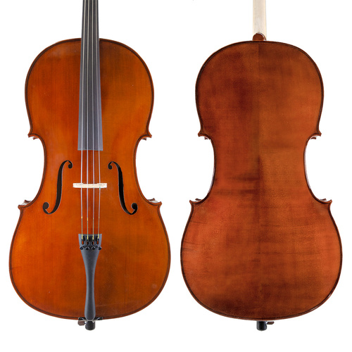 Gliga St Romani II Cello Outfit - Ant. Oil 1/2 Size with Clarendon Gold Strings and FPS Deluxe Bag