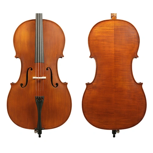 Gliga II Cello Outfit - Antique 4/4 with Opal Titan Strings, FPS Padded Bag, Articul II Bow, Solid Spruce Top, Flamed Maple Back, Made in Romania