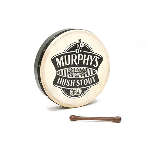 14" Non Tunable Bodhran with Natural Leather Skin - Murphys Emblem