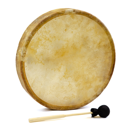 Shamanic Drum 18in x 3in with Beater - Cow Hide, Made in Pakistan