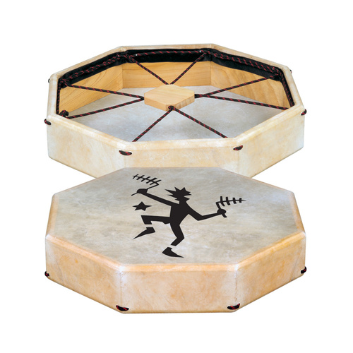 Ethnic Octagon Drum 16 Inch with Rope Grip