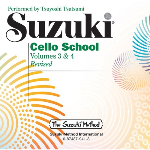 Suzuki Cello School Volumes 3 & 4 CD by Tsuyoshi Tsutsumi - International Edition Summy Birchard 0941