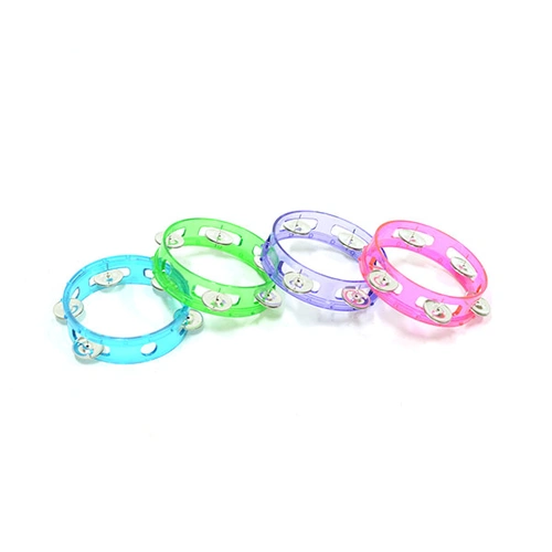 Clear Head 6in Tambourine with Durable Plastic Shell and Plated Jingles