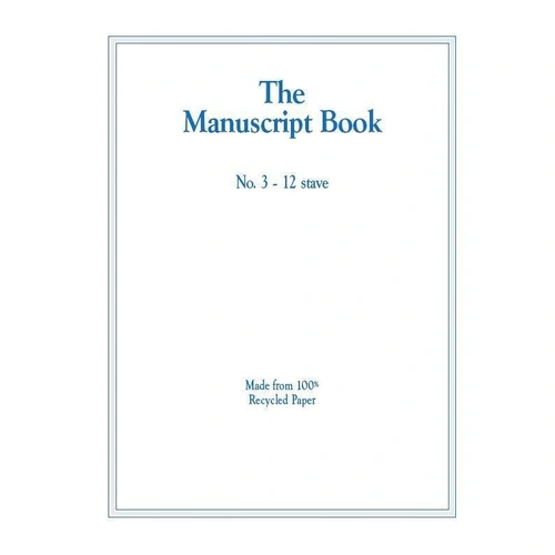 A4 Manuscript Book 3, 12 Stave, Recycled, 20 Double-Sided Pages, Stapled