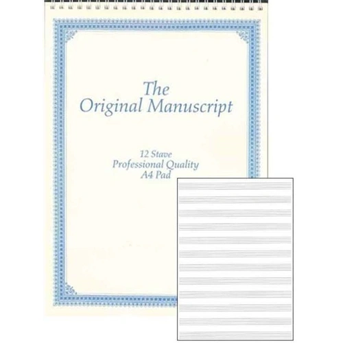 Original Manuscript A4 12 Stave 50pp Spiral Top Pad