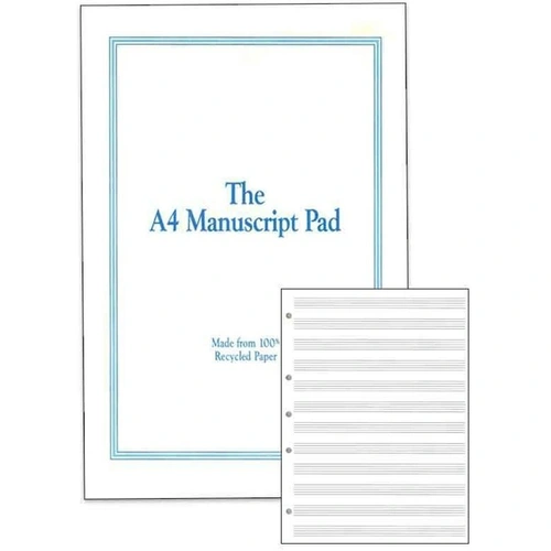 Recycled A4 Manuscript Pad with 50 Pull-Out Sheets and 12 Staves