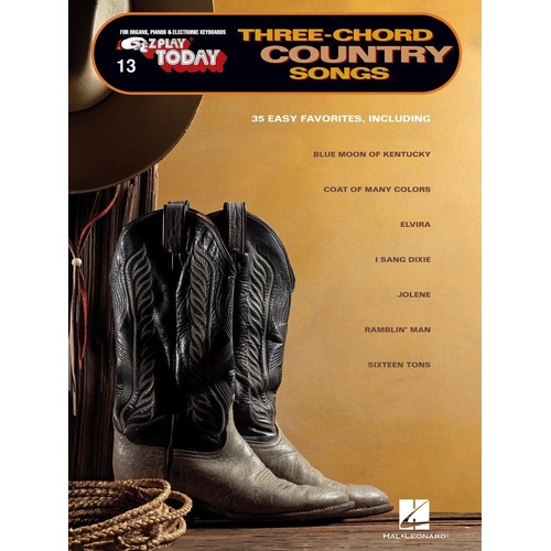 3 Chord Country Songs EZ Play 013 Songbook for Keyboard by Hal Leonard, 96 Pages, Includes 35 Country Classics