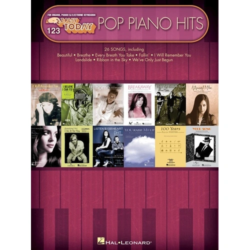 Pop Piano Hits E-Z Play 123 by Hal Leonard, 120 Pages, Keyboard, Includes 26 Popular Songs