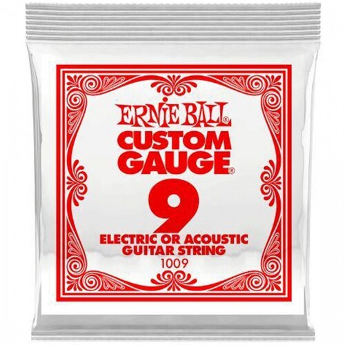 Ernie Ball 1009 Single Guitar String Plain Steel 0.009 Acous/Elec