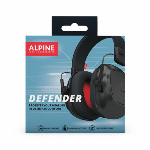 Alpine Defender Earmuff Hearing Protection with High Attenuation