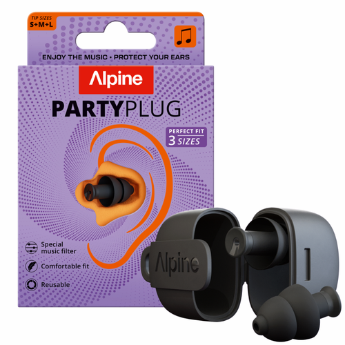Alpine PartyPlug Earplugs with Music Filter for Festivals, Concerts, and Clubs