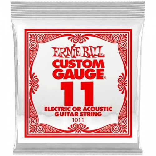 Ernie Ball 1011 Single Guitar String Plain Steel 0.011 Acous/Elec
